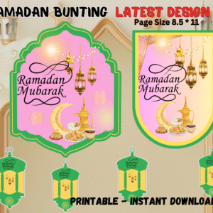 Printable Ramadan Kareem Bunting – Islamic Hanging Decor and Gift for Ramadan Celebration