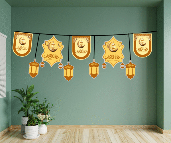 Printable Ramadan Banner – Ramadan Mubarak Bunting for Home or Party Decor, Digital Download