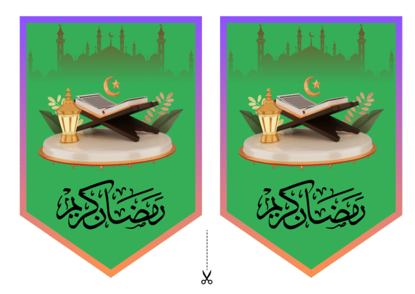 Printable Ramadan Kareem Hanging Flags – 10 Unique Islamic Bunting Designs for Party and Home Decor