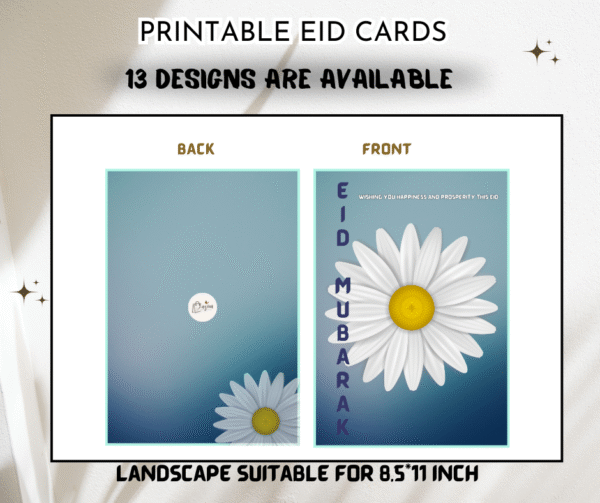 Printable Eid Mubarak Arabic Card – Digital Islamic Wall Art, Modern Postcard & Greeting for Eid al-Fitr and Eid al-Adha