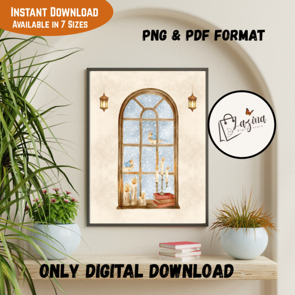 ❄️ cozy winter window wall art (printable)