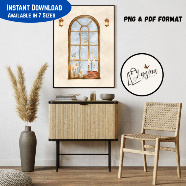 ❄️ cozy winter window wall art (printable)