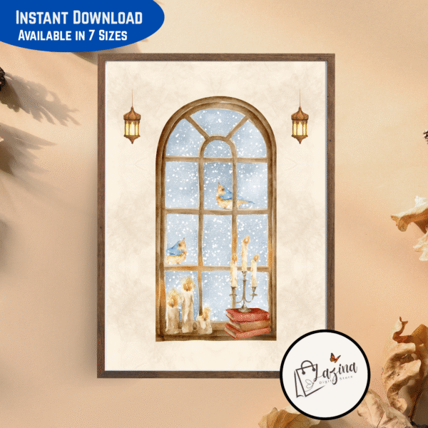 ❄️ cozy winter window wall art (printable)