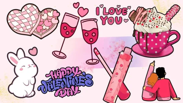 valentine's day love clipart bundle – png romantic graphics & printable