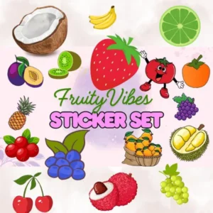Printable Cute Fruit Stickers – 40+ Colorful Fruit-Themed Labels for Planners, Journals, and Crafts