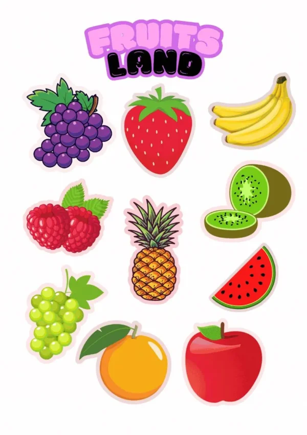 Printable Cute Fruit Stickers – 40+ Colorful Fruit-Themed Labels for Planners, Journals, and Crafts