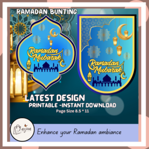 ramadan kareem printable decor – hanging lanterns digital download