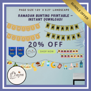 printable ramadan hanging – arabic alphabet & ramadan kareem wall decor 5 bundles