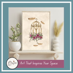 vintage floral birdcage wall art – printable home decor