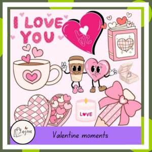 valentine’s day love stickers – romantic png clipart bundle for crafts & cards