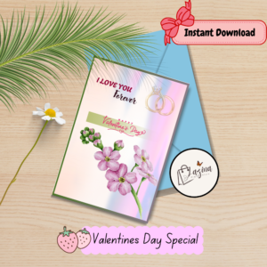 valentine’s day purple lily ecard | 5x7 printable love & appreciation card | digital download pdf png