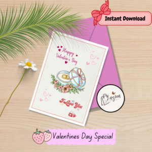 valentine’s day purple lily ecard | 5x7 printable love & appreciation card | digital download pdf png