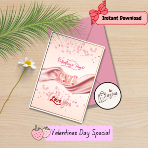 Soft Peach Valentine’s eCard | Printable & Instant Digital Download (5×7)