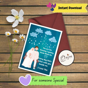 Muslim Couple printable ecard digital download