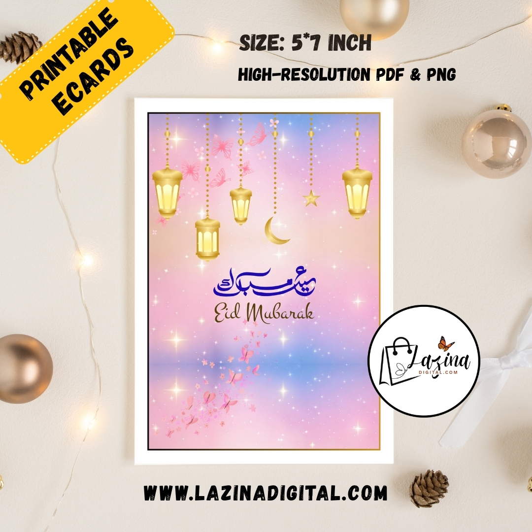 eid mubarak printable & digital ecard – urdu & english calligraphy design eid mubarak printable & digital ecard – urdu & english calligraphy design