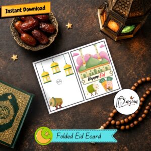 folded eid mubarak printable card | arabic calligraphy design (copy)