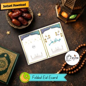 folded eid mubarak printable card | arabic calligraphy design (copy)