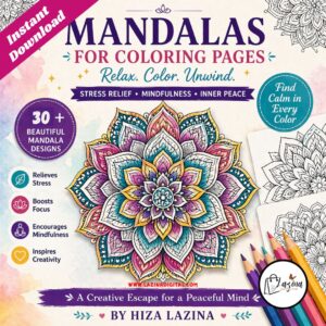 downloadable mandalas coloring book for stress relief printable and digital