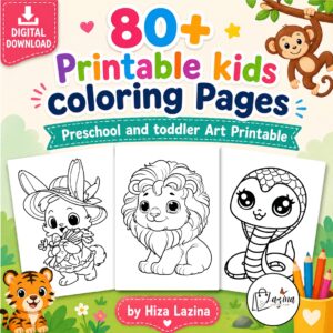 kids coloring pages 80+preschool and toddler art printables digital download