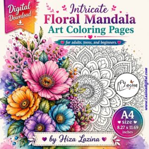 30 mandala coloring pages printable, a4 adult coloring book pdf, intricate floral mandala art, stress relief coloring sheets, instant download
