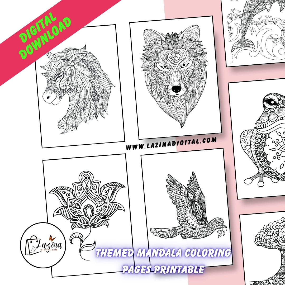 24 themed mandala coloring pages printable, a4 adult coloring book pdf, intricate mandala art, stress relief coloring sheets, digital download, instant download 24 themed mandala coloring pages printable, a4 adult coloring book pdf, intricate mandala art, stress relief coloring sheets, digital download, instant download