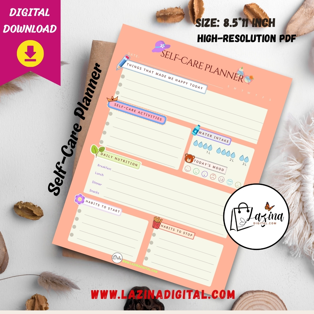 self care planner digital download
