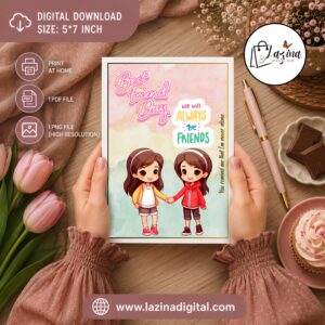 best friendship day printable greeting card |printable e card 5x7