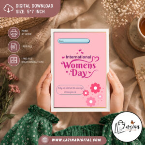 printable international women's day ecard | digital download | instant download | 5x7 printable greeting card
