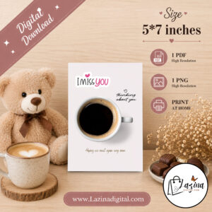 digital i miss you e card | printable e card | printable i miss you greeting card