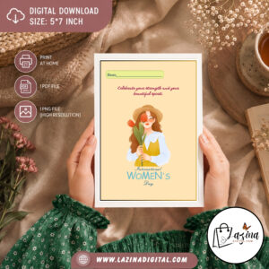 international women's day printable greeting card |digital e card | instant download women's day card | printable gift card