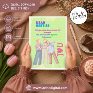 printable greeting card for besties| digital download | instant download | 5x7