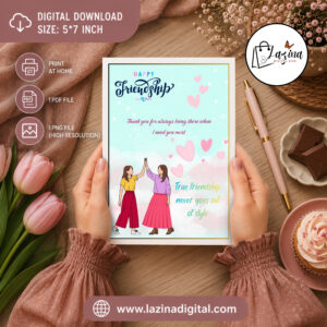 printable friendship day greeting card | digital download | instant download