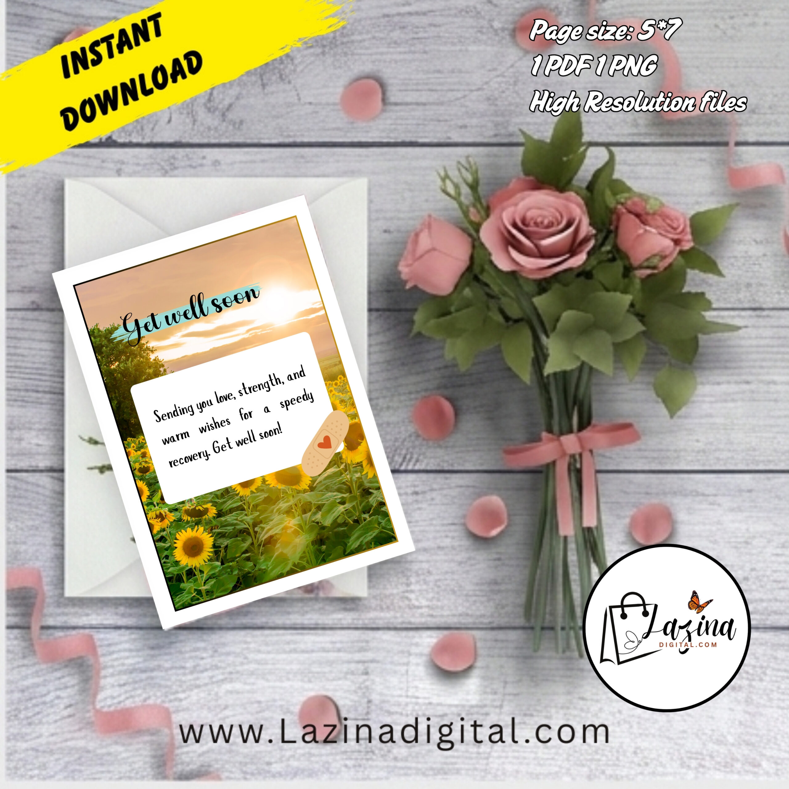 get well soon printable greeting card | elegant recovery wishes | instant digital download | pdf & png get well soon printable greeting card | elegant recovery wishes | instant digital download | pdf & png