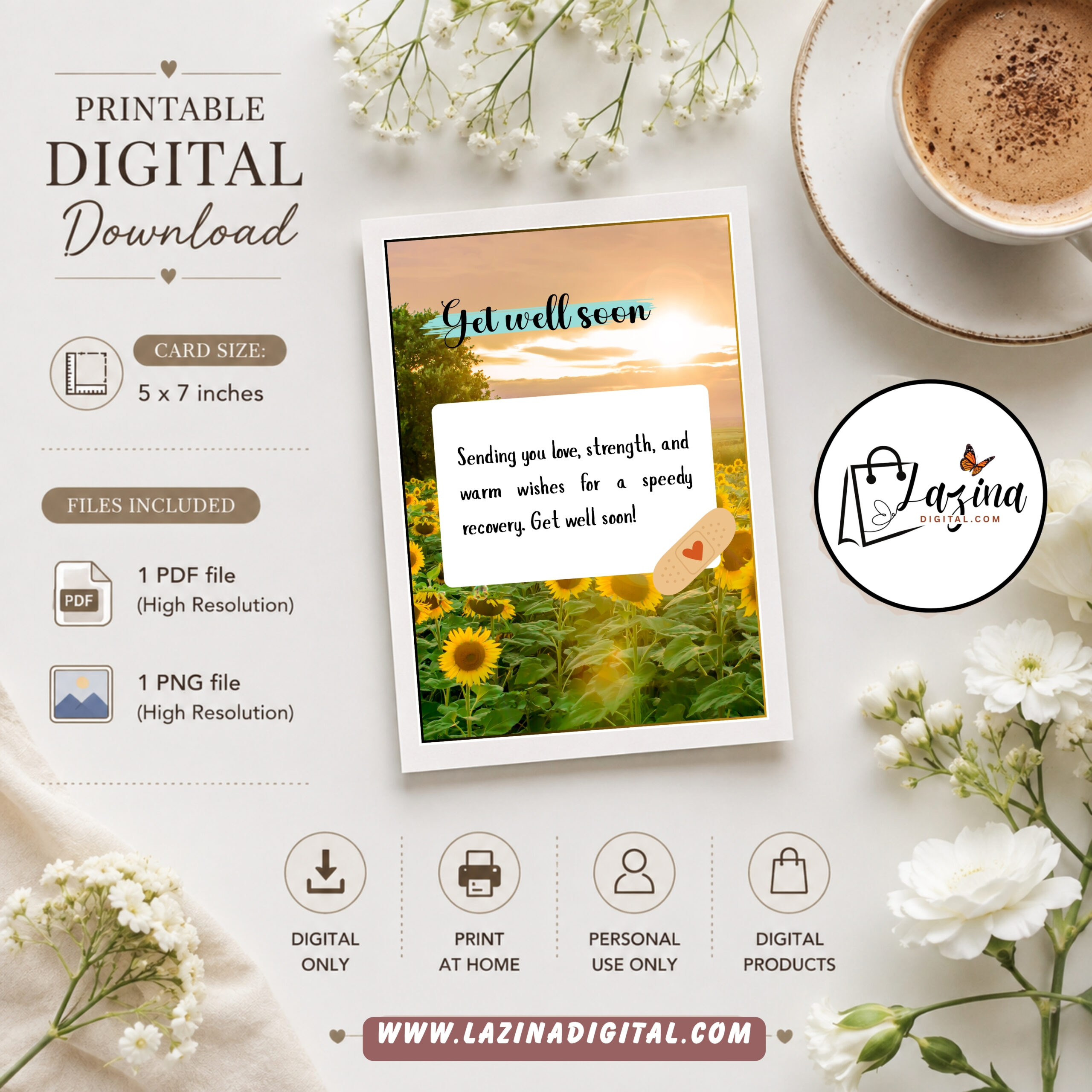 get well soon printable greeting card | elegant recovery wishes | instant digital download | pdf & png get well soon printable greeting card | elegant recovery wishes | instant digital download | pdf & png