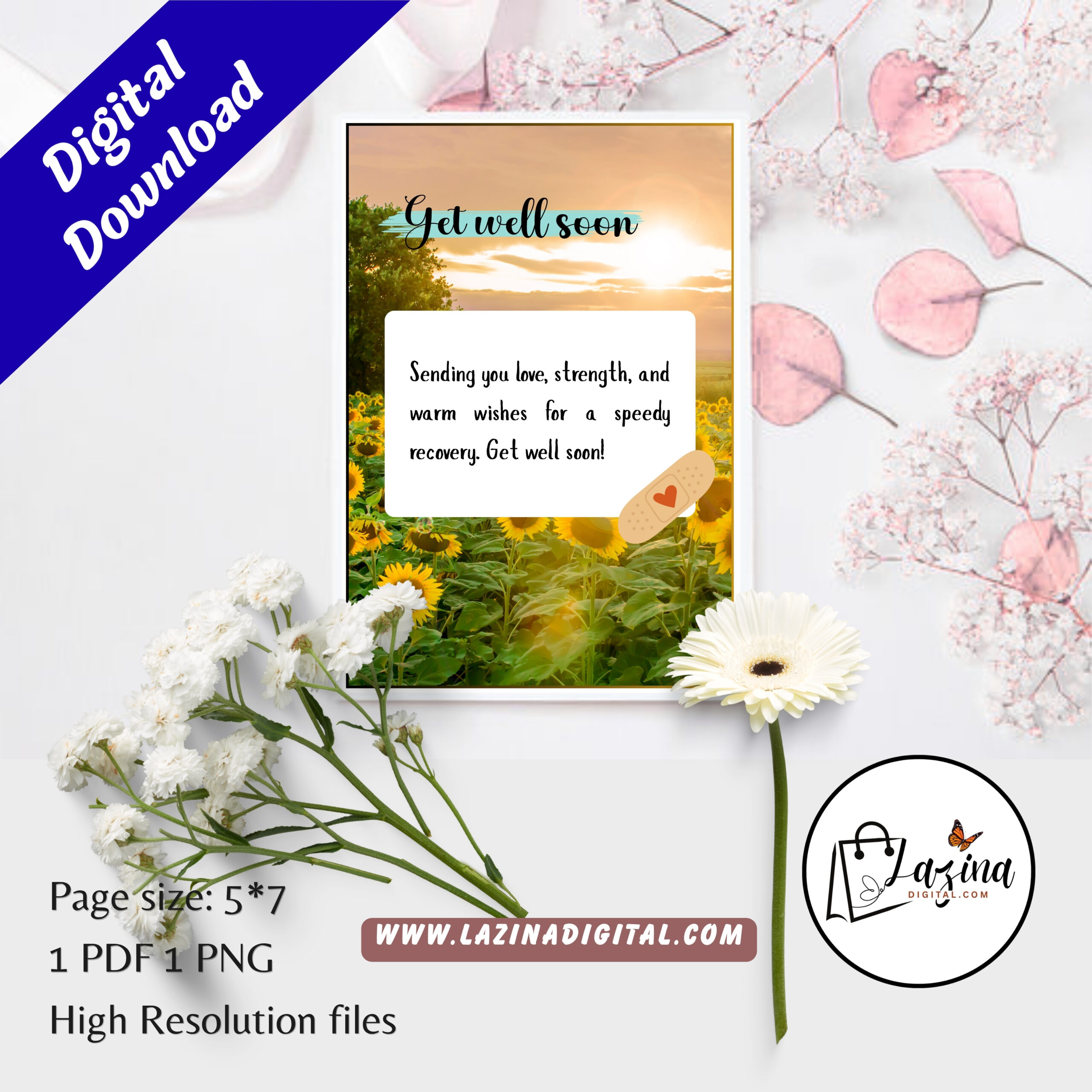 get well soon printable greeting card | elegant recovery wishes | instant digital download | pdf & png get well soon printable greeting card | elegant recovery wishes | instant digital download | pdf & png