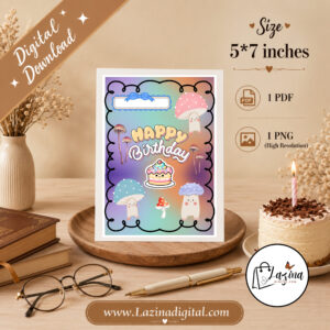 Birthday Card Print at Home Birthday Card Happy Birthday Card for Her Digital Download