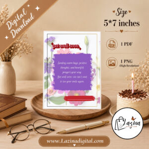 get well soon printable greeting card | elegant recovery wishes | instant digital download | pdf & png