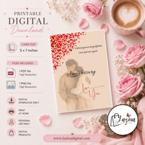 Rose Petal Romantic Anniversary Card