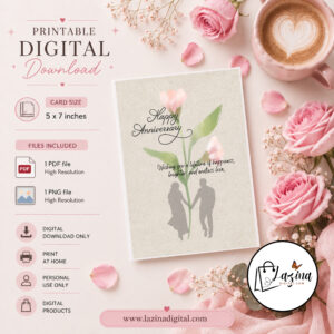 anniversary card, happy anniversary card, printable anniversary, anniversary greeting, digital anniversary card